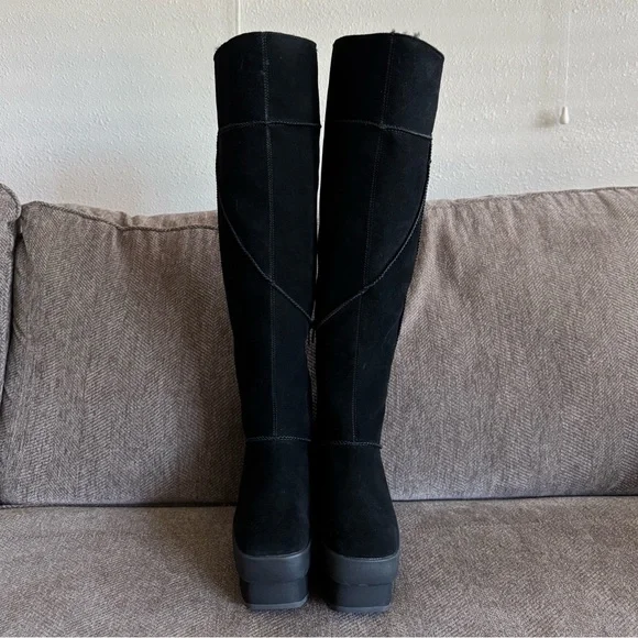 UGG New Heights Platform Xtra Over-the-Knee Black Boots - Picture 9 of 15